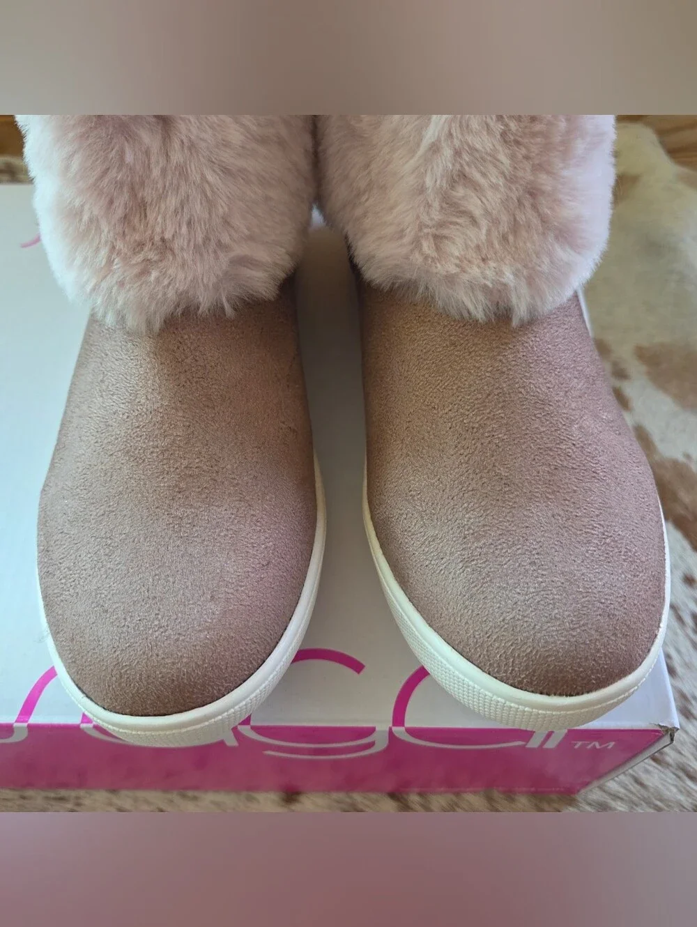 Sugar Kids Faux-Fur Cuff Ankle Boots - Mauve